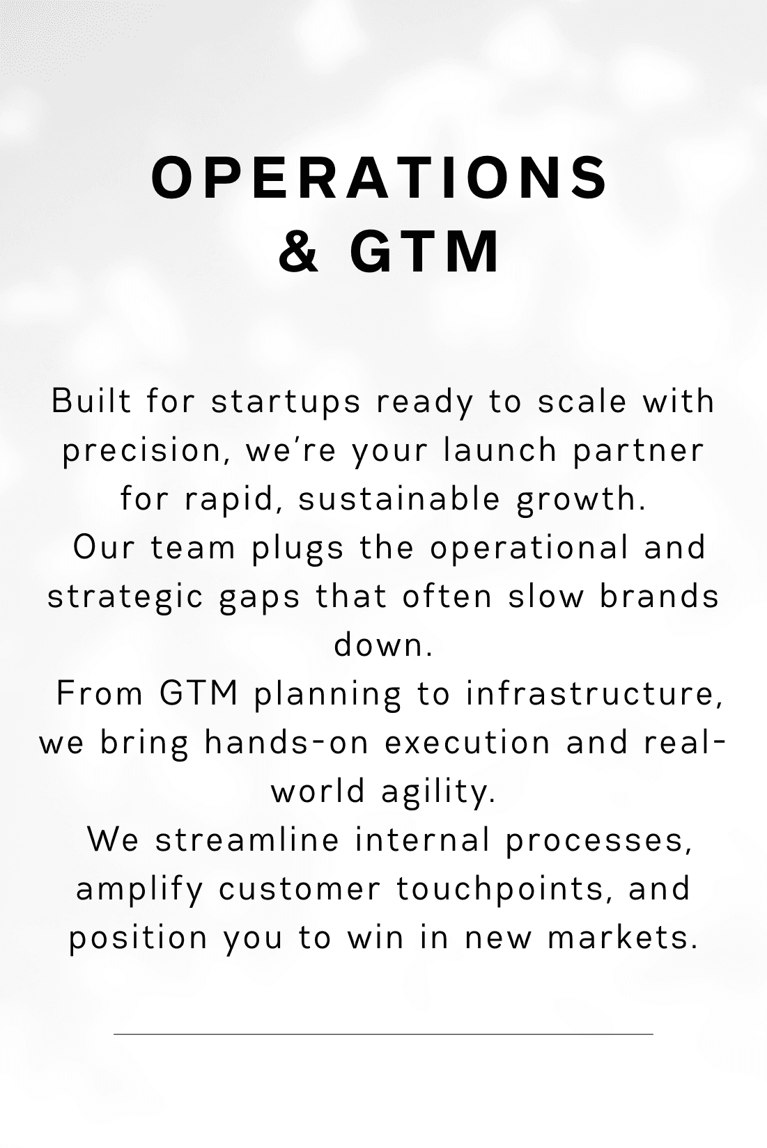 Operations and GTM